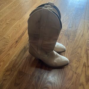 Cream white cowboy boots